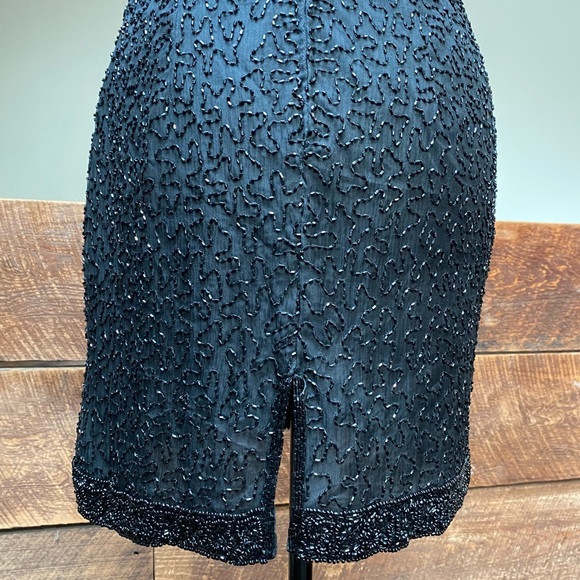 ✨HP✨ Vintage Laurence Kazar Beaded Silk Cocktail Dress - Picture 10 of 14